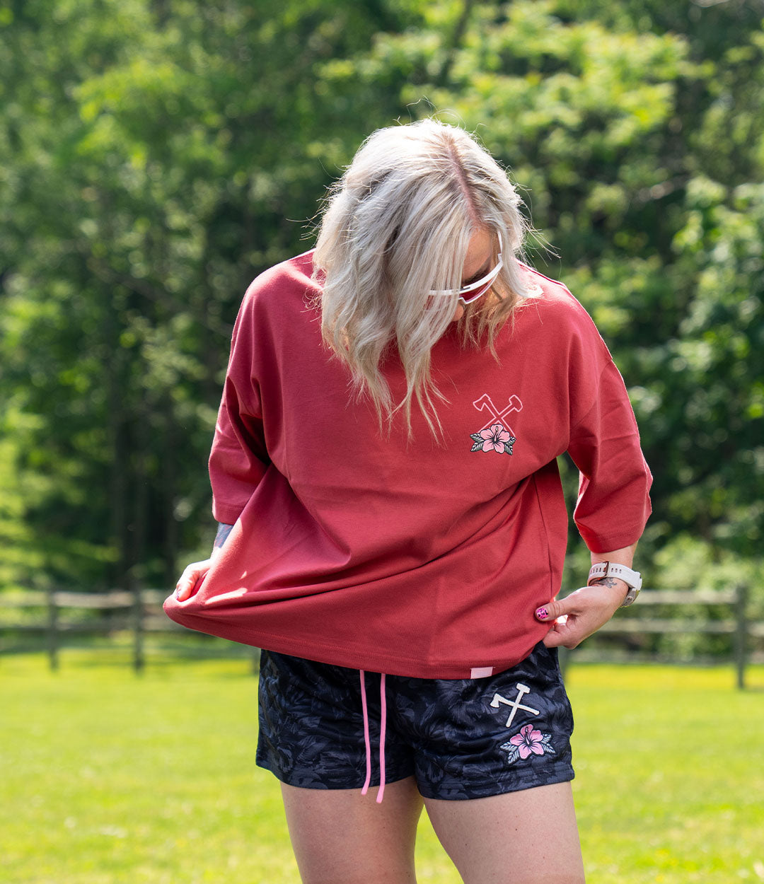 AAR Floral Cropped Drop Shoulder