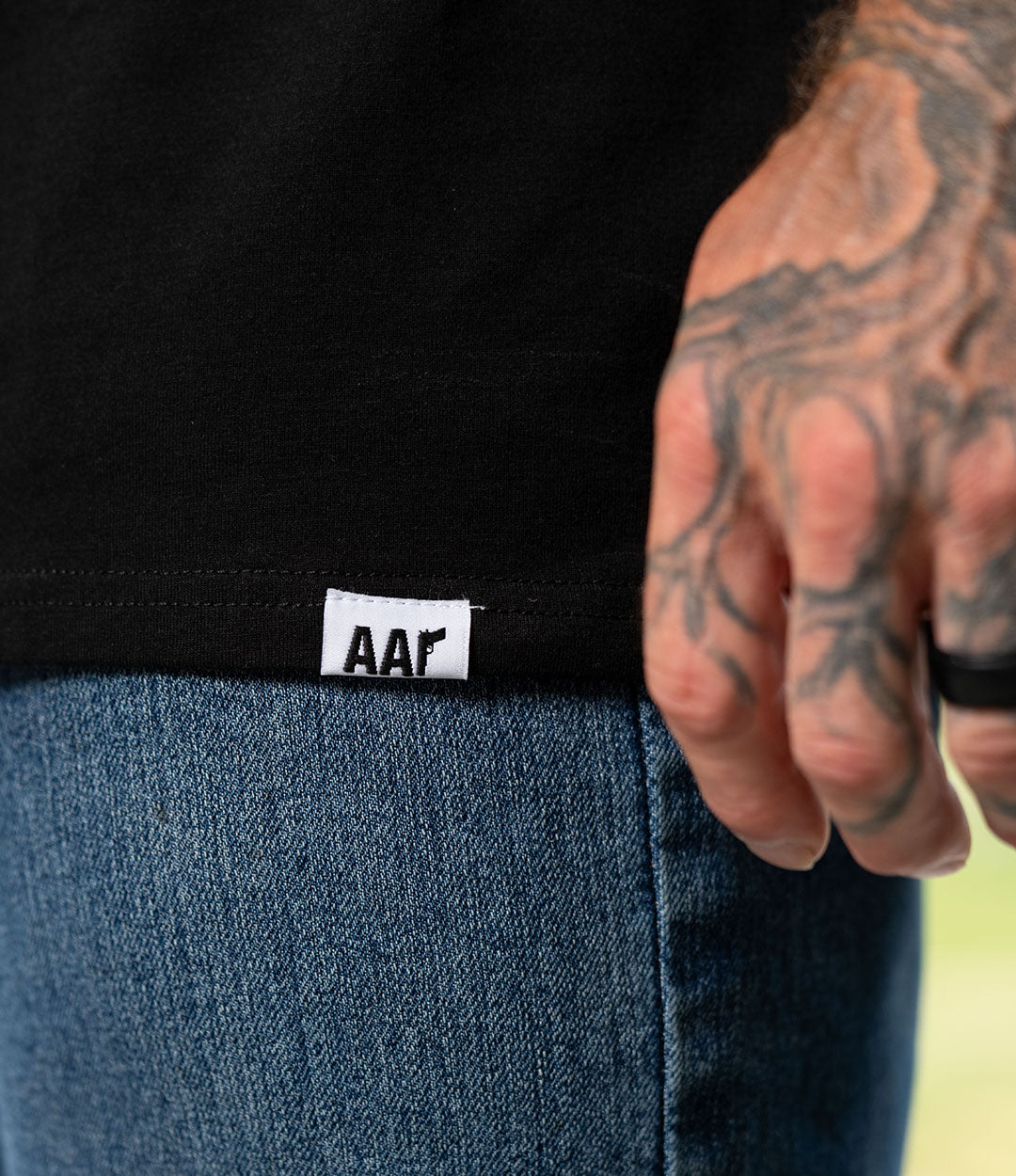 Custom Pocket Tee // Black HWMF FU