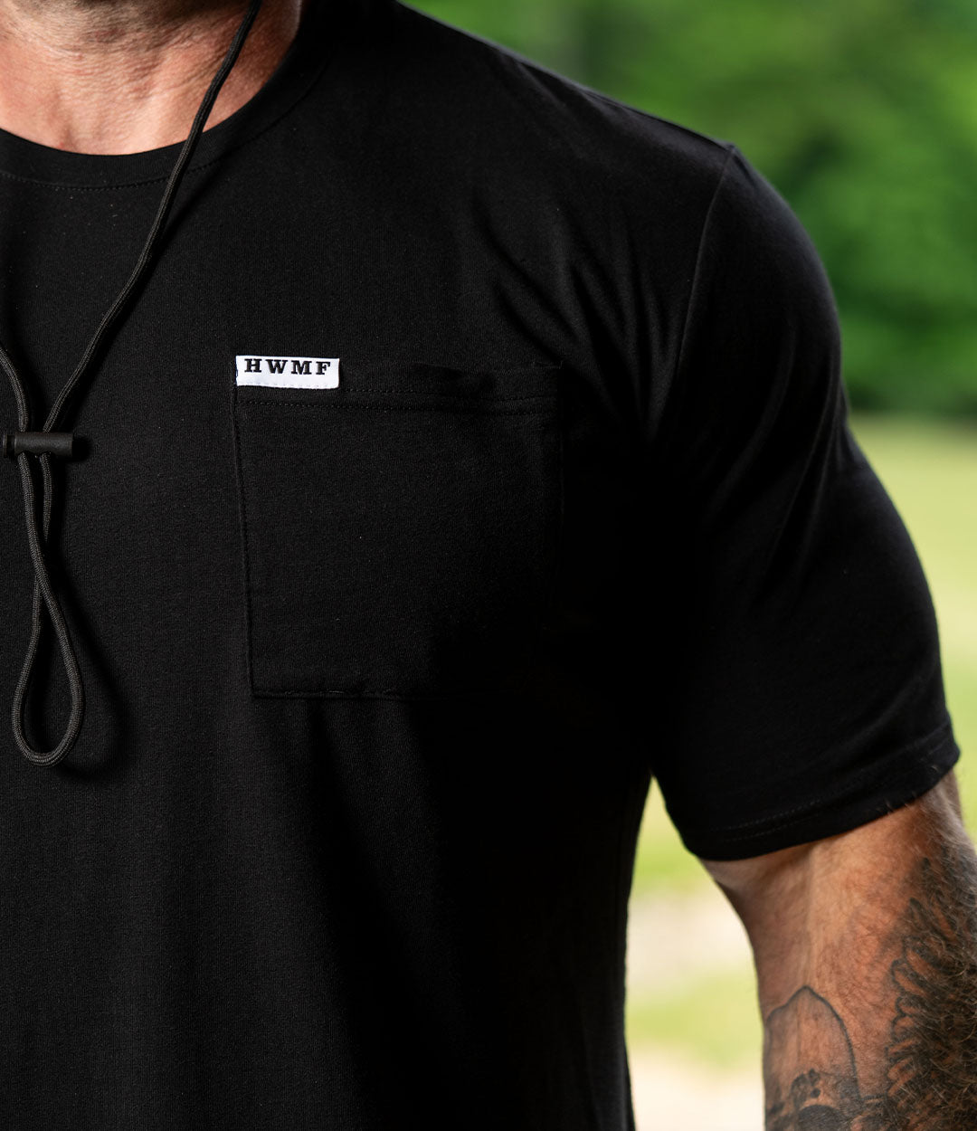 Custom Pocket Tee // Black HWMF FU
