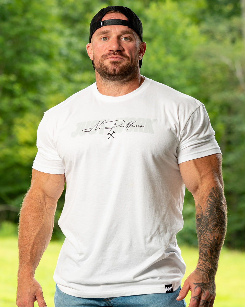 White No Problems Contrast Tee