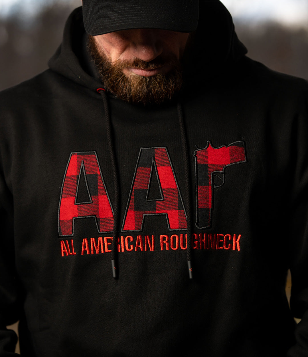 Black online work hoodie
