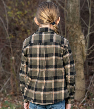 Youth Backwoods Flannel // Moss