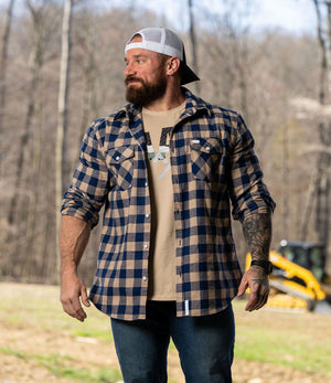 The Backwoods Flannel // Dusted Khaki & Navy